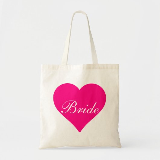 Tote Bag Mariée au cœur rose (Devant)