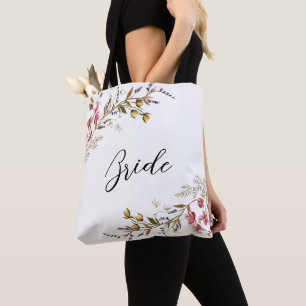 Tote Bag Mariée aux fleurs sauvages élégantes de l'automne