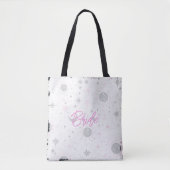 Tote Bag Mariée céleste noire et rose (Devant)