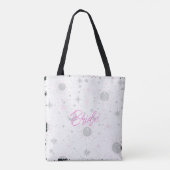 Tote Bag Mariée céleste noire et rose (Dos)