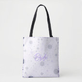 Tote Bag Mariée céleste noire et violette (Devant)