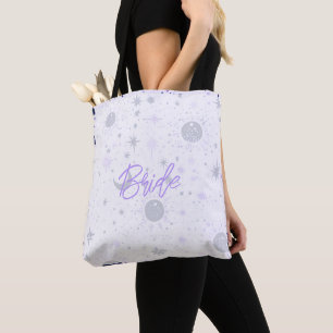 Tote Bag Mariée céleste noire et violette
