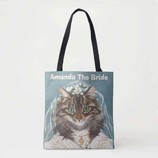 Tote Bag Mariée de chat mignonne personnalisée (Devant)