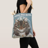 Tote Bag Mariée de chat mignonne personnalisée (De près)