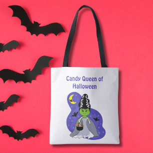 Tote Bag Mariée de Frankenstein Kawaii Halloween avec des b