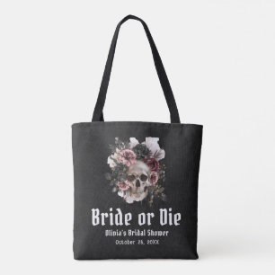 Tote Bag Mariée de la Fête Florale d'Halloween ou Mourir En