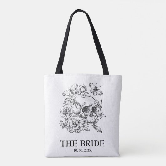 Tote Bag Mariée de mariage gothique (Dos)