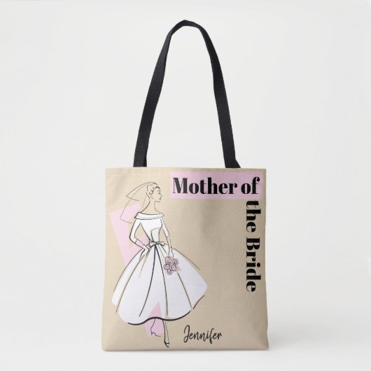 Tote Bag Mariée de mode Mère de la mariée neutre Nom (Devant)