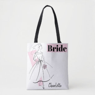 Tote Bag Mariée de mode rose fourre-tout