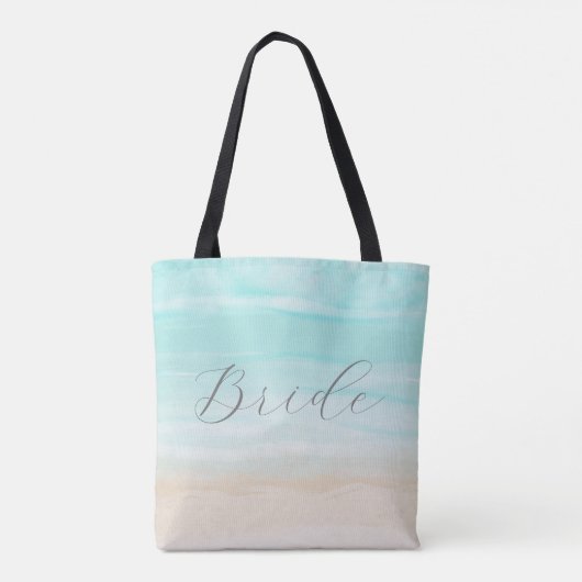 Tote Bag Mariée de plage Abstraite moderne (Dos)