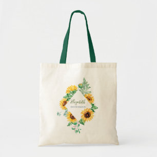 Tote Bag Mariée de tournesol avec nom