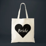 Tote Bag Mariée du coeur noir<br><div class="desc">Ce nom personnalisé monogramme mignon sac fourre-tout vintage est la meilleure idée de cadeau pour mariée et demoiselle d'honneur chez les mariages.</div>
