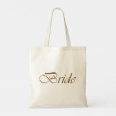 Tote Bag Mariée, écriture or élégant chic blanc (Dos)