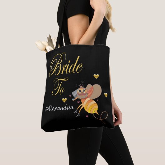 Tote Bag Mariée en devenir personnalisable (De près)
