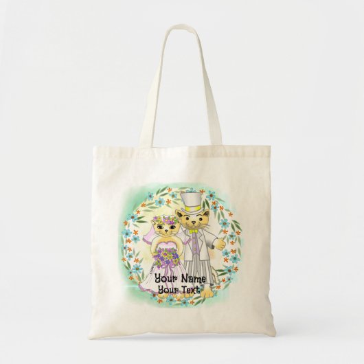 Tote Bag Mariée et mari chat (Devant)