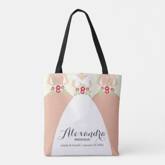 Tote Bag Mariée et ses demoiselles d'honneur Soirée de mari (Dos)