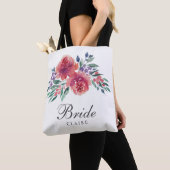 Tote Bag Mariée florale à l'aquarelle romantique (De près)