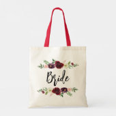 Tote Bag mariée florale bordeaux et rousse (Dos)