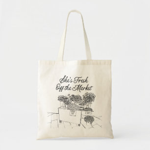 Tote Bag Mariée Fraîchement Sur Le Marché, Marché Des Produ