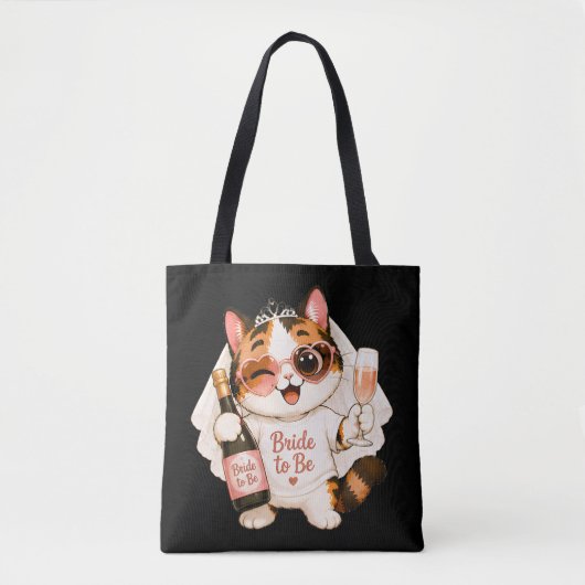 Tote Bag Mariée future chat calico mignon et cosy (Devant)