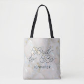 Tote Bag Mariée Mariage élégante pierre de marbre opale (Devant)