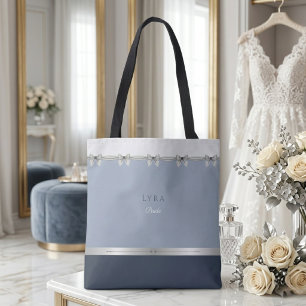 Tote Bag Mariée Moderne   Luxueux Mariage Bleu Poussiéreux