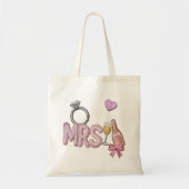 Tote Bag Mariée MRS Faux Patch Champagne brodé (Devant)
