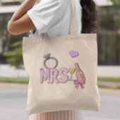 Tote Bag Mariée MRS Faux Patch Champagne brodé