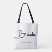 Tote Bag Mariée, Nom personnalisé, Écriture (Dos)