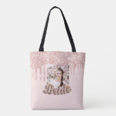 Tote Bag Mariée or rose gold gouttes photo mariage (Dos)