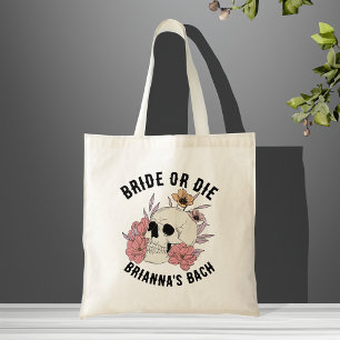 Tote Bag Mariée ou mort crâne noir favoritisme bachelorette