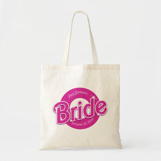 Tote Bag Mariée Parties scintillant rose (Devant)