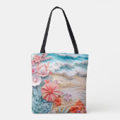 Tote Bag Mariée plage mariée fête de mariée océan bleu pers (Dos)