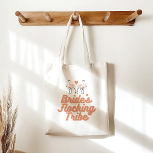 Tote Bag Mariée Rétro Flamant Rose Troupe de Mariage
