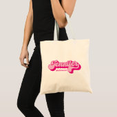 Tote Bag Mariée Rose Chaud Style Rétro Nom Personnalisé (Devant (produit))