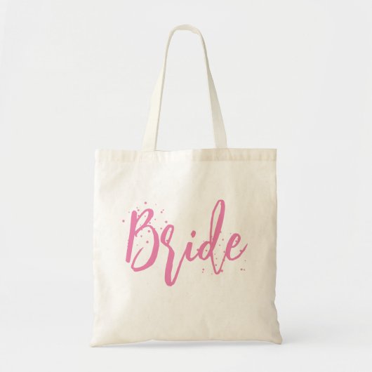 Tote Bag Mariée Rose Mignon Amusant Écriture Simple (Devant)