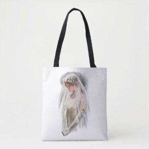 Tote Bag Mariée victorienne vintage avec Bible Harrison Fis