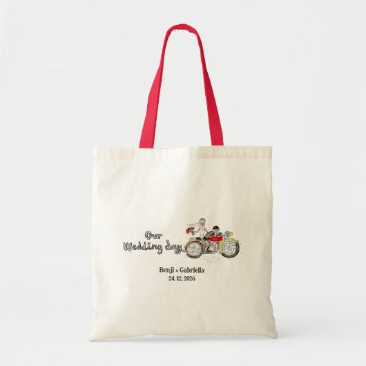 Tote Bag Mariés à moto pour mariage (Devant)