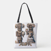 Tote Bag Mariés Tiki polynésiens hawaïens de mariage  (Dos)