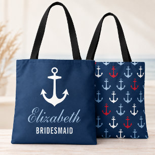 Tote Bag Marine Ancre nautique Custom Wedding