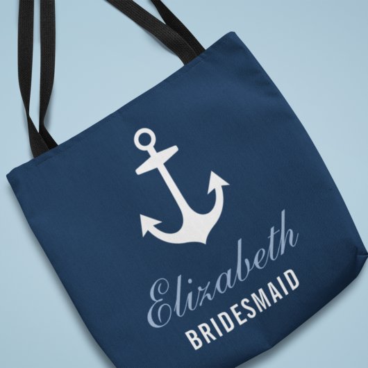 Tote Bag Marine Ancre nautique Custom Wedding