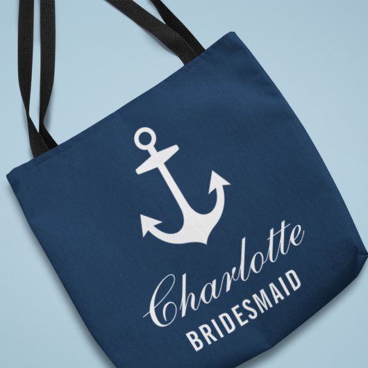 Tote Bag Marine Ancre nautique Custom Wedding