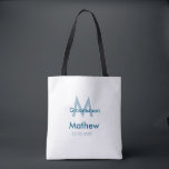 Tote Bag Marine bleu groomsman nom lettre date masculin par<br><div class="desc">conception</div>