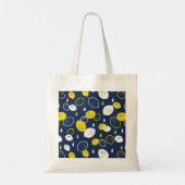 Tote Bag Marine Blue Lemon Art - Refresh Citrus Design (Dos)