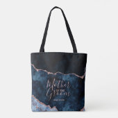 Tote Bag Marine Blue & Rose Gold Agate Mère de la chambre (Dos)