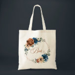 Tote Bag Marine de Terracotta Vert Épouse Mariage géométriq<br><div class="desc">Elégant bleu marine,  Terracotta,  sac fourre-tout de mariée mariage à thème terreux orange avec élégant bouquet de bleu marine,  pivoines roses couleur terre cuite et feuilles d'eucalyptus vert. Veuillez me contacter pour toute aide sur la personnalisation ou si vous avez besoin d'un autre produit avec ce design.</div>