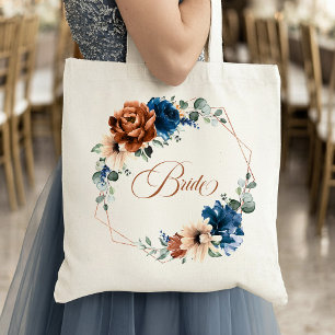 Tote Bag Marine de Terracotta Vert Épouse Mariage géométriq