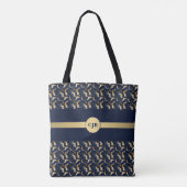 Tote Bag Marine et Abstrait d'or personnalisés (Dos)