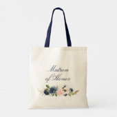 Tote Bag Marine et floral roux Matron d'honneur (Dos)