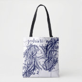 Tote Bag Marine et or Fourre-tout graphique monochrome de (Devant)